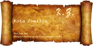 Kota Zomilla névjegykártya